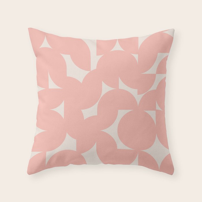 Contemporary Geometric Shapes - Soft Pink Throw Pillow Gallery Image 6