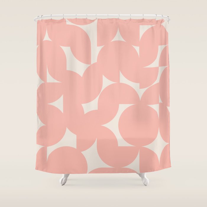 Contemporary Geometric Shapes - Soft Pink Shower Curtain Gallery Image 1