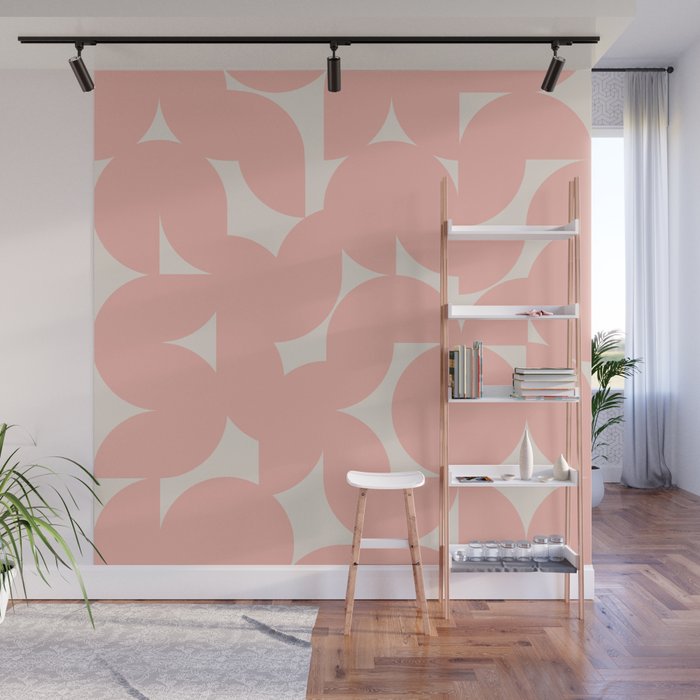 Contemporary Geometric Shapes - Soft Pink Wall Mural Gallery Image 1