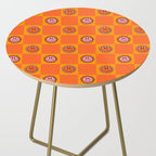 Orange Smiley Face Checkerboard Print Side Table Gallery Image 2