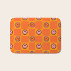 Orange Smiley Face Checkerboard Print Bath Mat Gallery Image 1