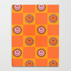 Orange Smiley Face Checkerboard Print Notebook Gallery Image 4
