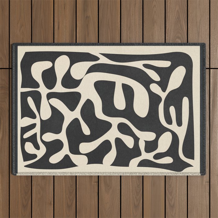 Minimalist Abstract Leaves 1 Outdoor Rug Gallery Image 1