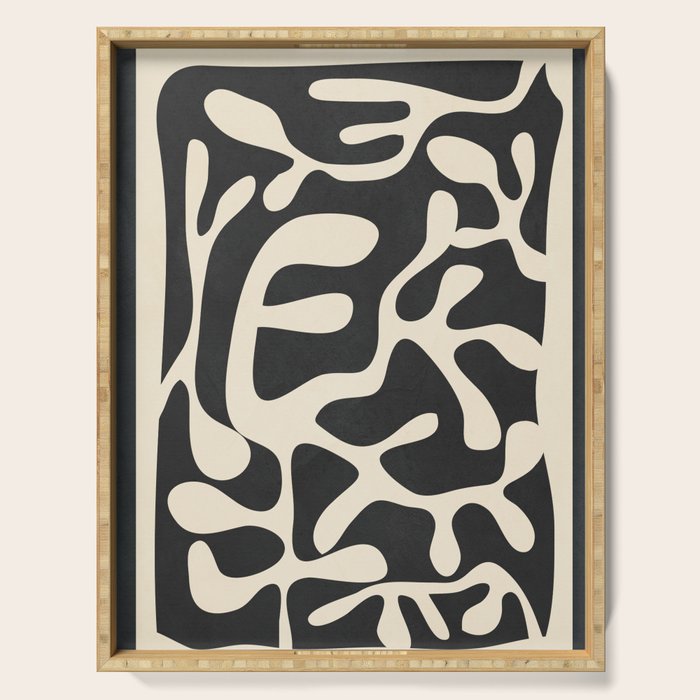 Minimalist Abstract Leaves 1 Serving Tray Gallery Image 1