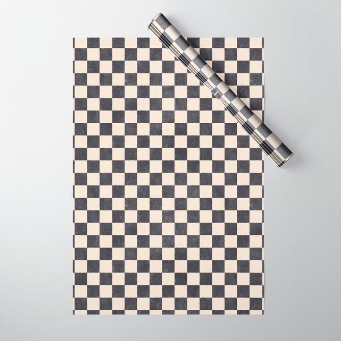 CHECKER - 001 - Graphite Wrapping Paper Gallery Image 1