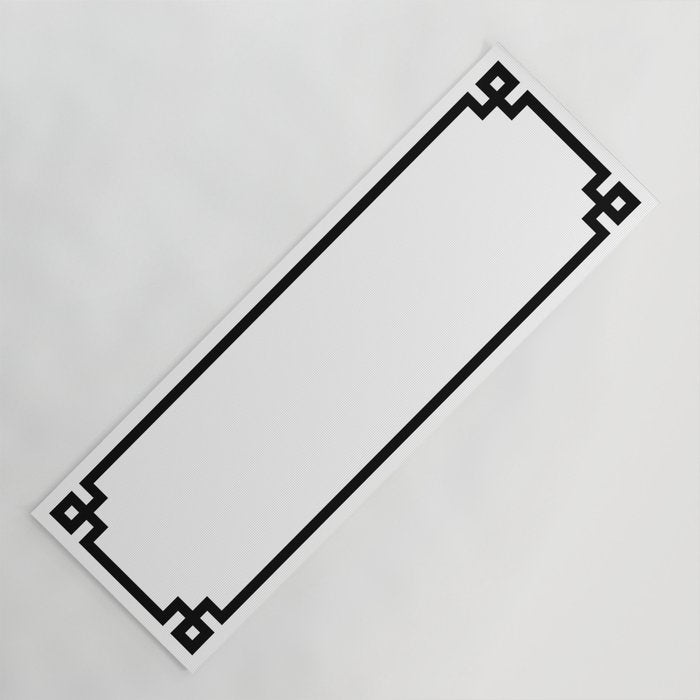 Black Greek Key Border Yoga Mat Gallery Image 1