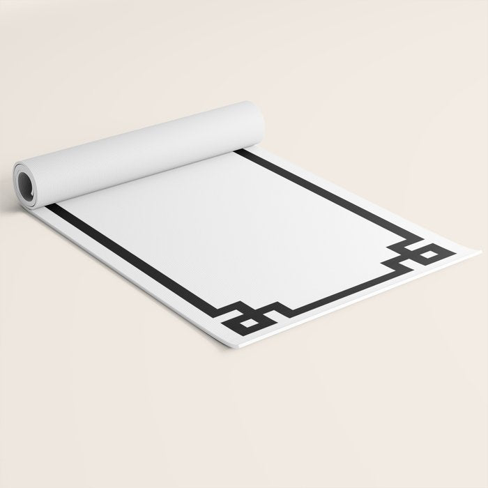Black Greek Key Border Yoga Mat Gallery Image 2