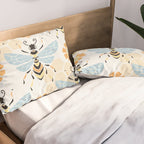 Honey Bee Abstract Pattern Pillow Sham Gallery Image 2