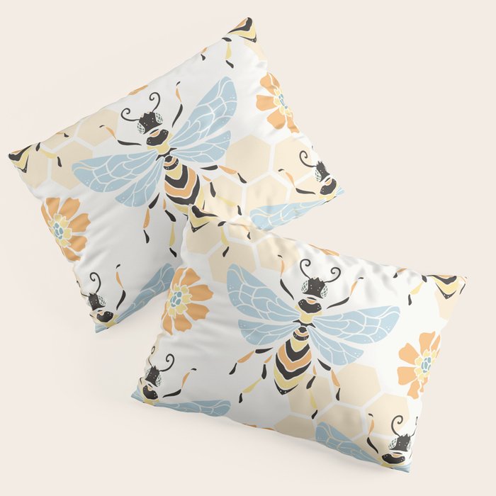 Honey Bee Abstract Pattern Pillow Sham Gallery Image 3