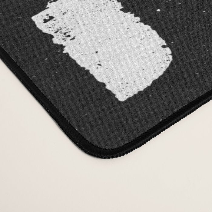 Artistic modern black white paint brushstrokes Desk Mat Gallery Image 4