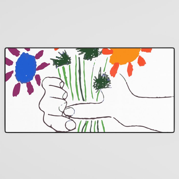 Pablo Picasso Bouquet Of Peace 1958 (Flowers Bouquet With Hands), T Shirt, Artwork Desk Mat Gallery Image 3