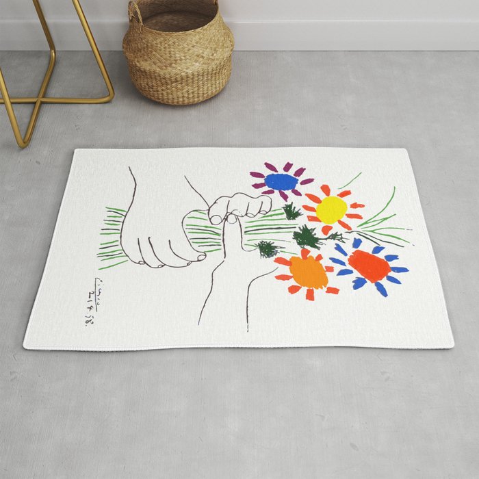 Pablo Picasso Bouquet Of Peace 1958 (Flowers Bouquet With Hands), T Shirt, Artwork Rug Gallery Image 1