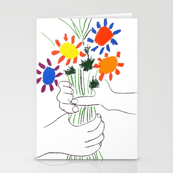 Pablo Picasso Bouquet Of Peace 1958 (Flowers Bouquet With Hands), T Shirt, Artwork Stationery Card Gallery Image 2