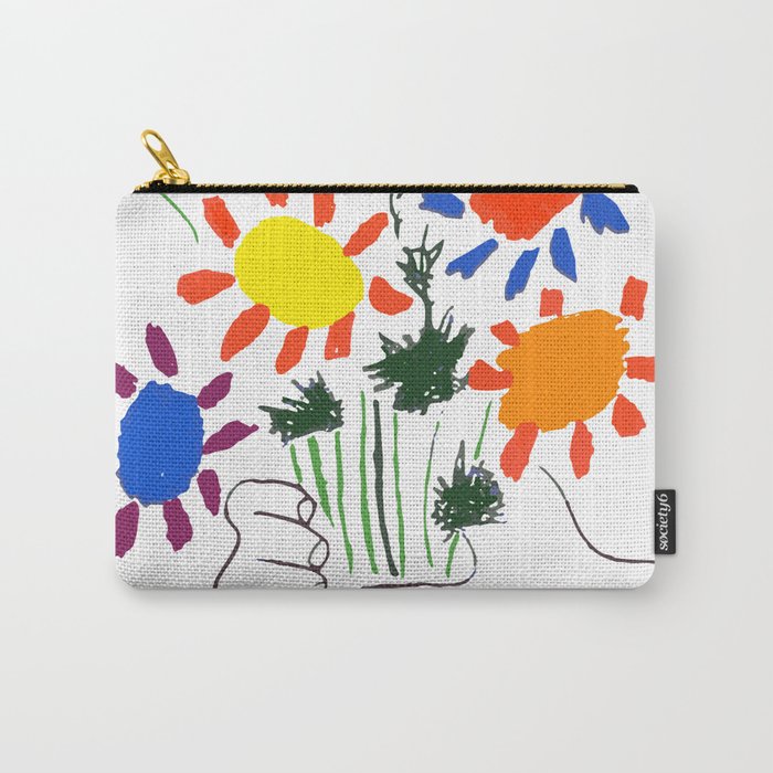 Pablo Picasso Bouquet Of Peace 1958 (Flowers Bouquet With Hands), T Shirt, Artwork Carry All Pouch Gallery Image 1