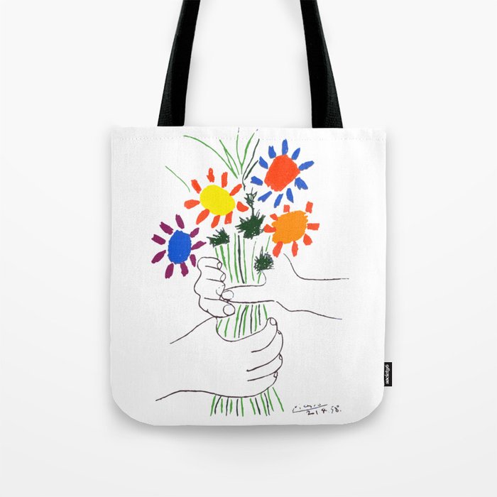 Pablo Picasso Bouquet Of Peace 1958 (Flowers Bouquet With Hands), T Shirt, Artwork Tote Bag Gallery Image 1