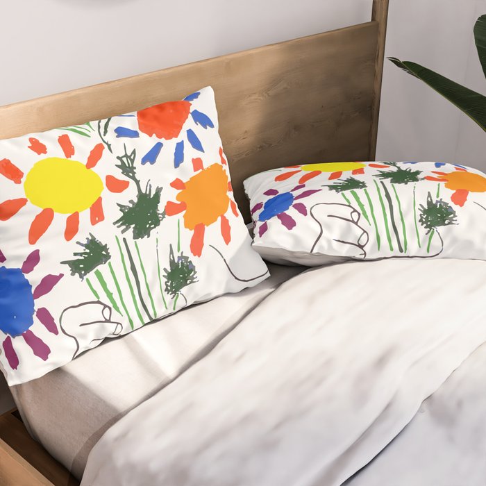 Pablo Picasso Bouquet Of Peace 1958 (Flowers Bouquet With Hands), T Shirt, Artwork Pillow Sham Gallery Image 2