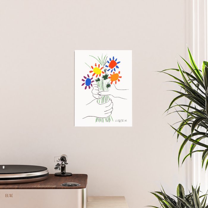 Pablo Picasso Bouquet Of Peace 1958 (Flowers Bouquet With Hands), T Shirt, Artwork Poster Gallery Image 2