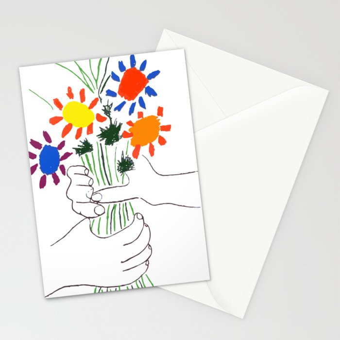 Pablo Picasso Bouquet Of Peace 1958 (Flowers Bouquet With Hands), T Shirt, Artwork Stationery Card Gallery Image 2