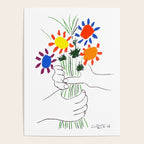 Pablo Picasso Bouquet Of Peace 1958 (Flowers Bouquet With Hands), T Shirt, Artwork Poster Gallery Image 4