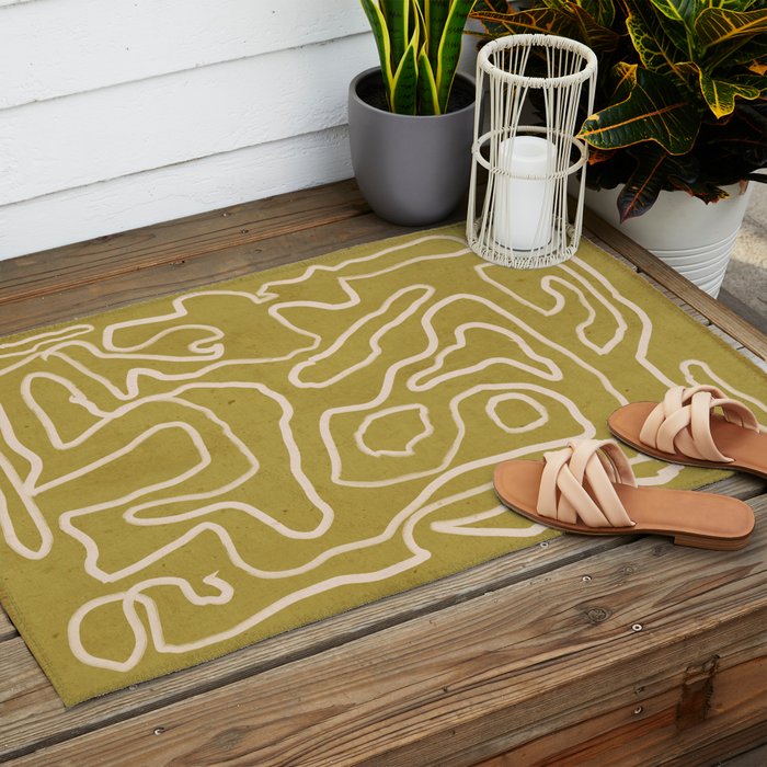 Abstract line art 158 Outdoor Rug Gallery Image 2
