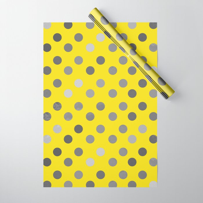Polka Proton Yellow Wrapping Paper Gallery Image 1