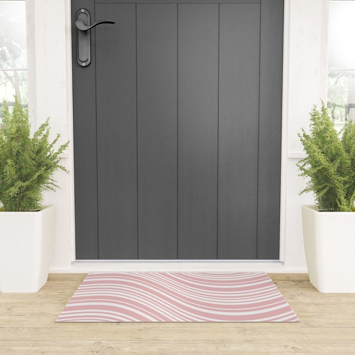 Wavy Stripes XXIX - Blush Pink Welcome Mat Gallery Image 3