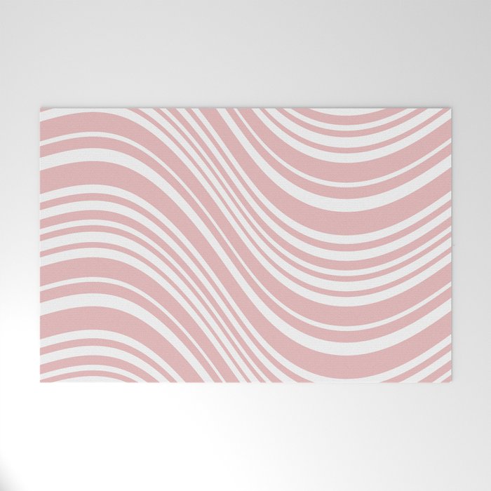 Wavy Stripes XXIX - Blush Pink Welcome Mat Gallery Image 1