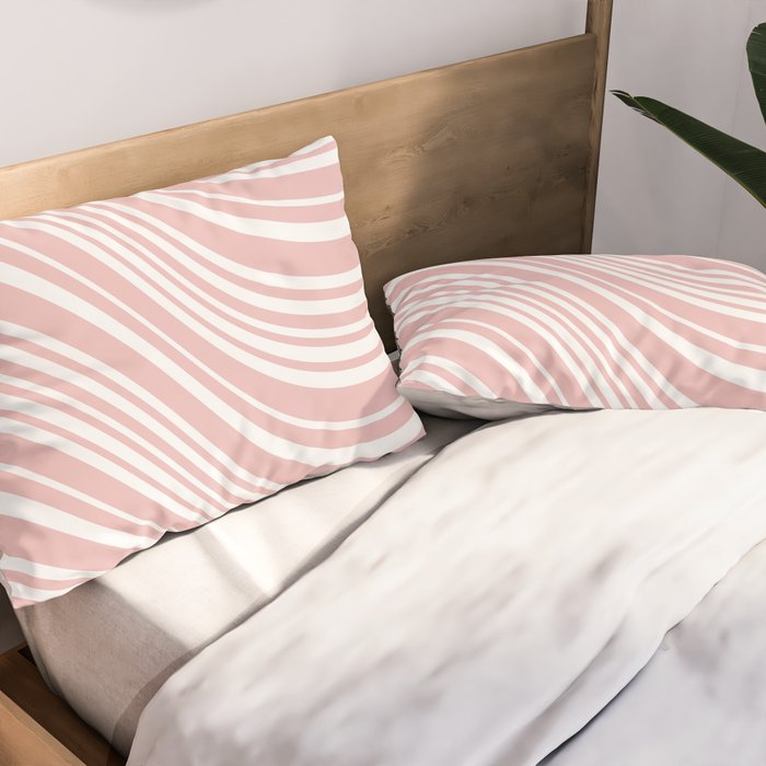 Wavy Stripes XXIX - Blush Pink Pillow Sham Gallery Image 2