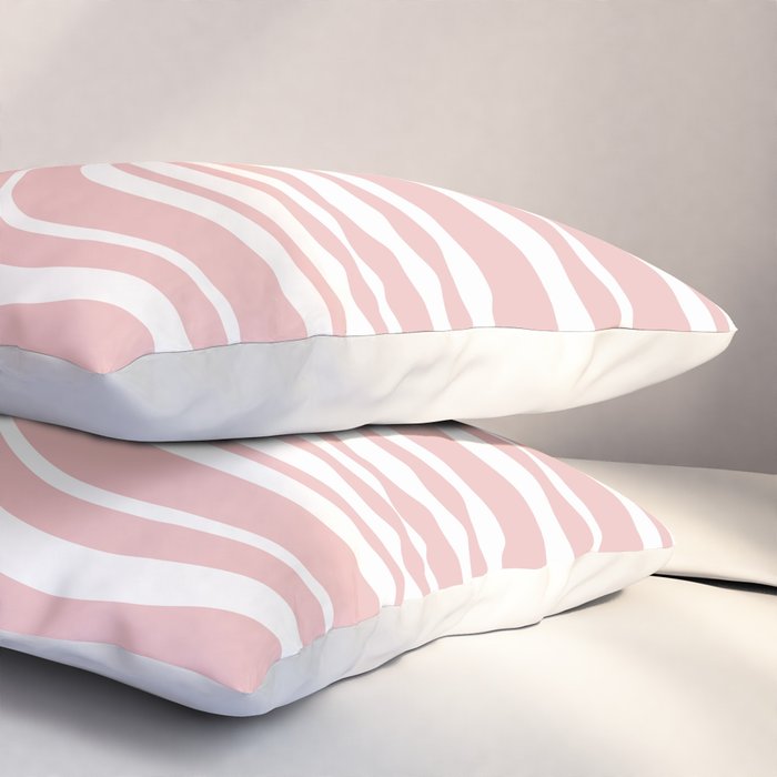 Wavy Stripes XXIX - Blush Pink Pillow Sham Gallery Image 3