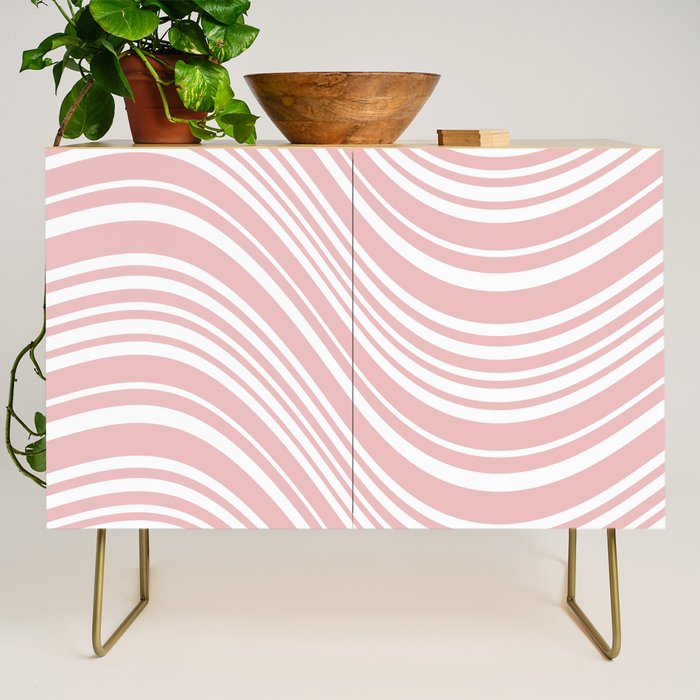 Wavy Stripes XXIX - Blush Pink Credenza Gallery Image 1