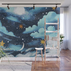 Moonlit Cloud Fantasy A Wall Mural Gallery Image 1