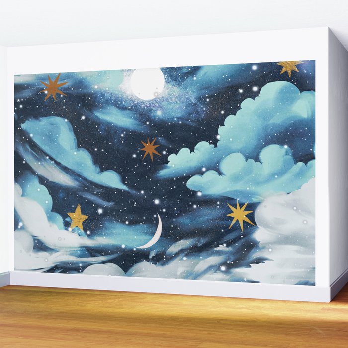 Moonlit Cloud Fantasy A Wall Mural Gallery Image 2