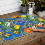 Summer ,Sicilian tiles ,citrus,oranges,majolica,lemons ,Mediterranean  Outdoor Rug Gallery Image 2
