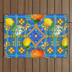 Summer ,Sicilian tiles ,citrus,oranges,majolica,lemons ,Mediterranean  Outdoor Rug Gallery Image 1