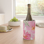 Tropical Pink Hibiscus Watercolor Flowers Wine Chiller Gallery Image 4