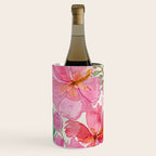 Tropical Pink Hibiscus Watercolor Flowers Wine Chiller Gallery Image 2