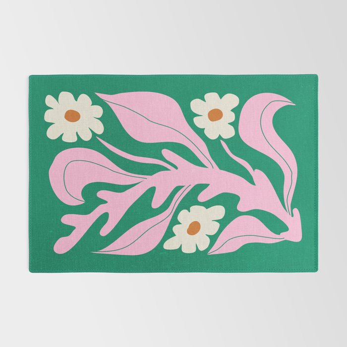 Lavender & Tropical Green: Les Fleurs | Flower Market Color Series 08 Rug Gallery Image 2