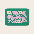 Lavender & Tropical Green: Les Fleurs | Flower Market Color Series 08 Bath Mat Gallery Image 1