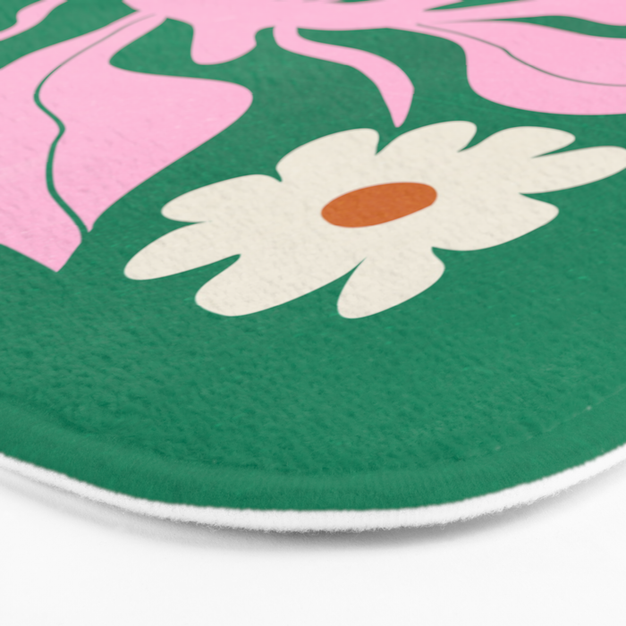 Lavender & Tropical Green: Les Fleurs | Flower Market Color Series 08 Bath Mat Gallery Image 3