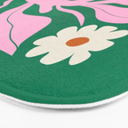 Lavender & Tropical Green: Les Fleurs | Flower Market Color Series 08 Bath Mat Gallery Image 3
