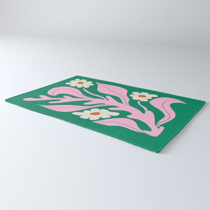 Lavender & Tropical Green: Les Fleurs | Flower Market Color Series 08 Rug Gallery Image 3