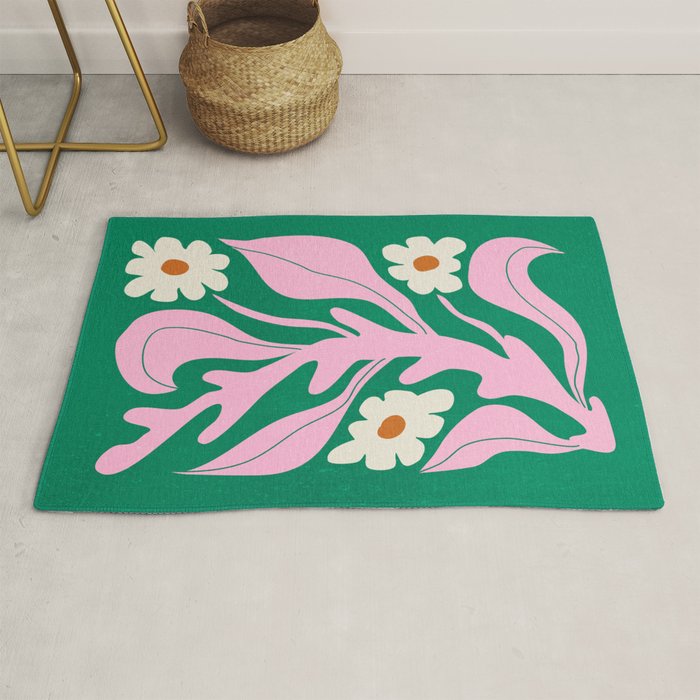 Lavender & Tropical Green: Les Fleurs | Flower Market Color Series 08 Rug Gallery Image 1