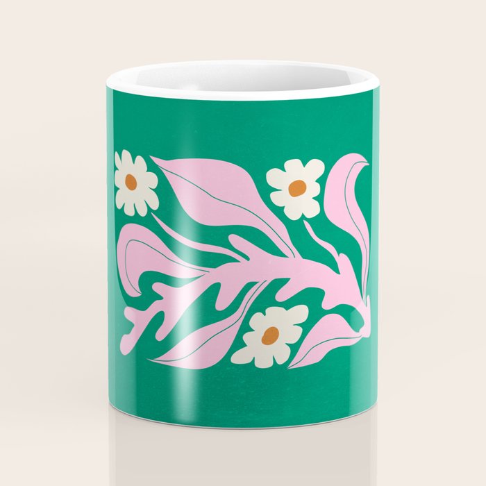 Lavender & Tropical Green: Les Fleurs | Flower Market Color Series 08 Coffee Mug Gallery Image 4
