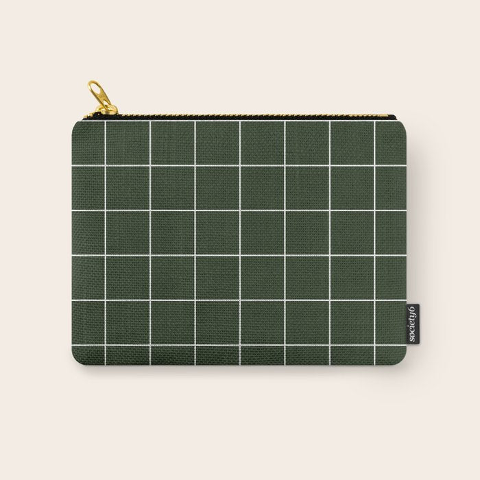 Small Grid Pattern - Deep Green Carry All Pouch Gallery Image 1