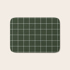 Small Grid Pattern - Deep Green Bath Mat Gallery Image 1