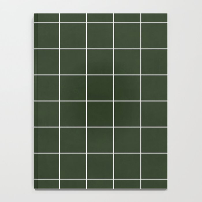 Small Grid Pattern - Deep Green Notebook Gallery Image 4
