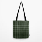 Small Grid Pattern - Deep Green Tote Bag Gallery Image 2