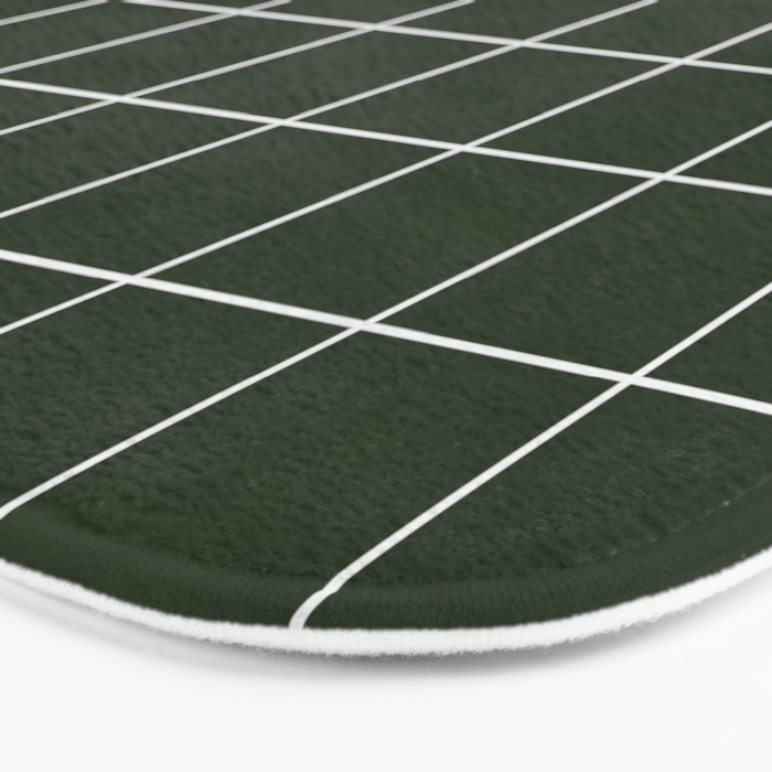 Small Grid Pattern - Deep Green Bath Mat Gallery Image 3