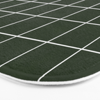 Small Grid Pattern - Deep Green Bath Mat Gallery Image 3