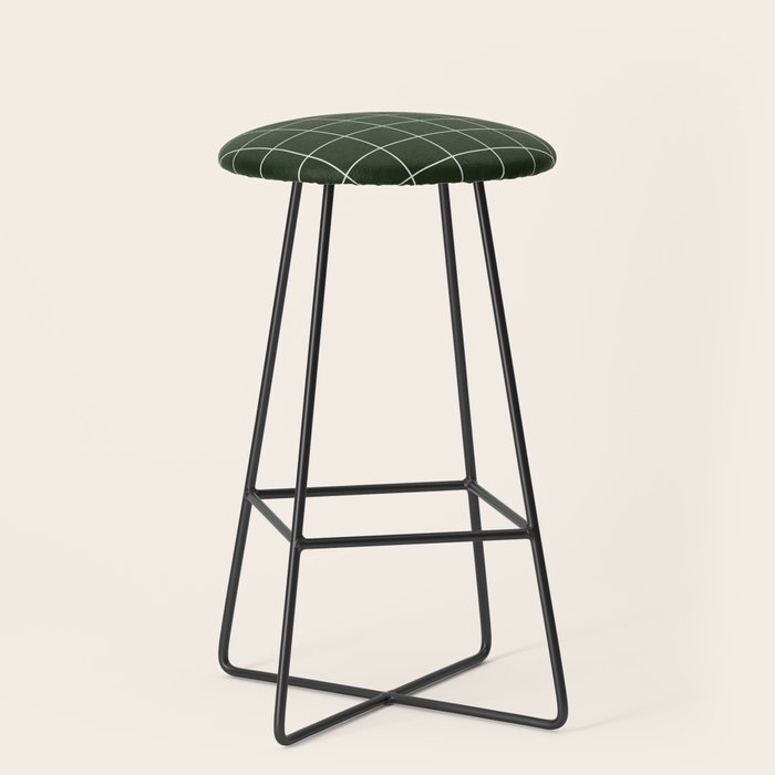 Small Grid Pattern - Deep Green Stool Gallery Image 1